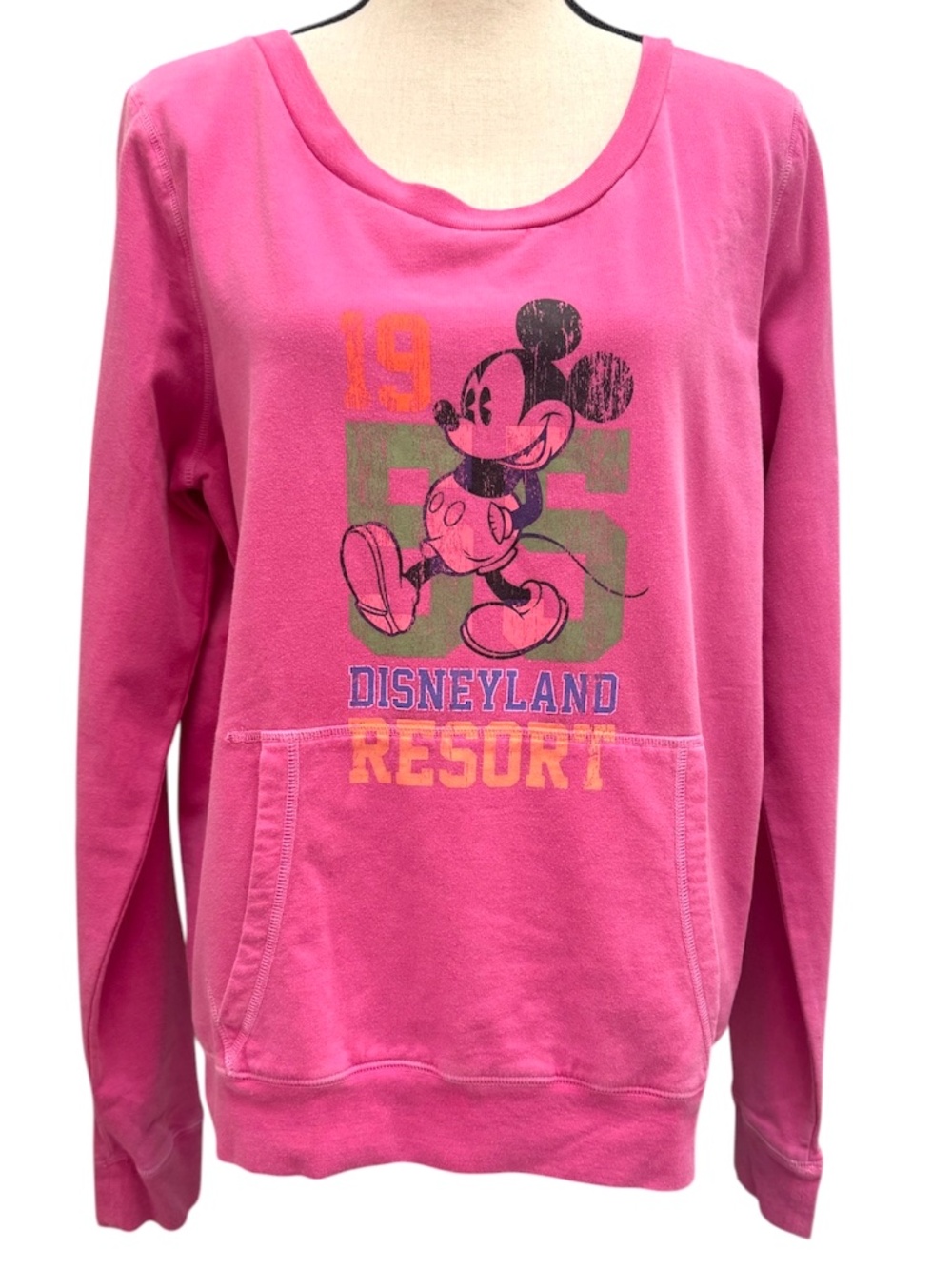 DISNEYLAND RESORT PINK LONG SLEEVE MICKEY MOUSE SWEATSHIRT